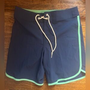 Greenlines Navy Board Shorts with Green Trim